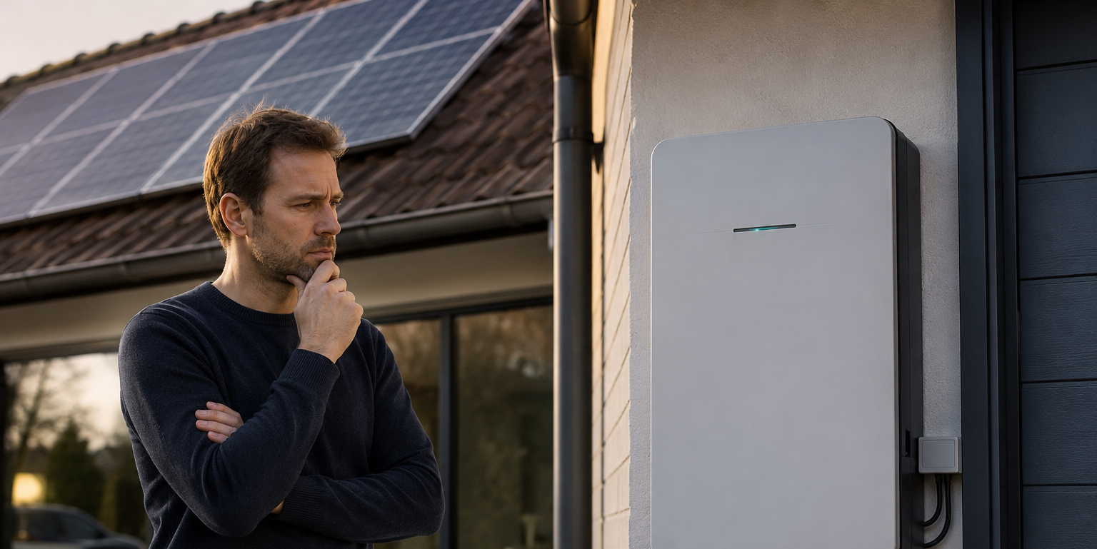 Ondernemer denkt na over batterijopslag naast zonnepanelen op bedrijfsdak